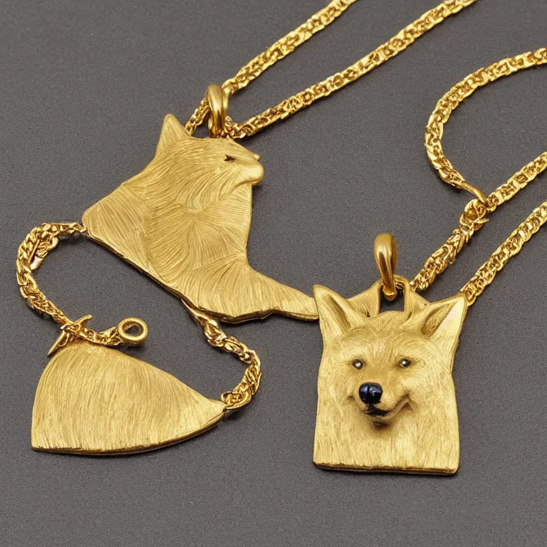 Image similar to ancient egyptian shiba inu royal neckless