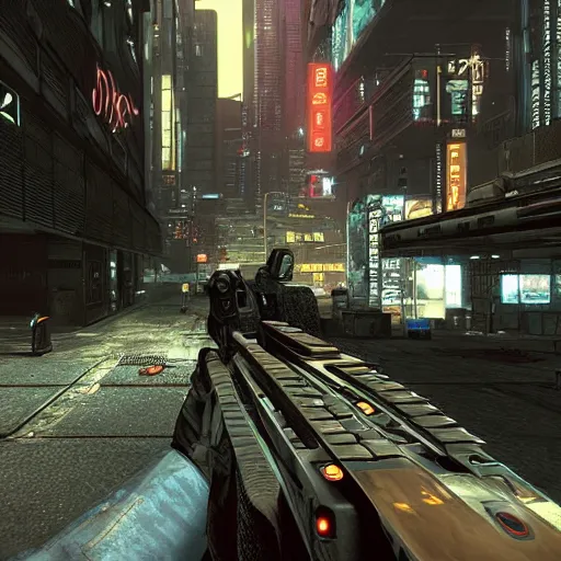 Image similar to NeoTokyo is a multiplayer tactical first-person shooter total conversion modification of Half-Life 2 in a futuristic cyberpunk setting, created by American developer Studio Radi-8.