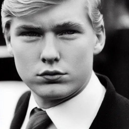 Image similar to a young and handsome donald trump
