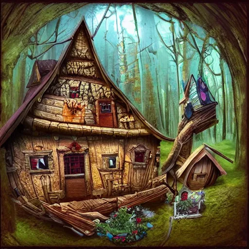 Prompt: baba yaga's house