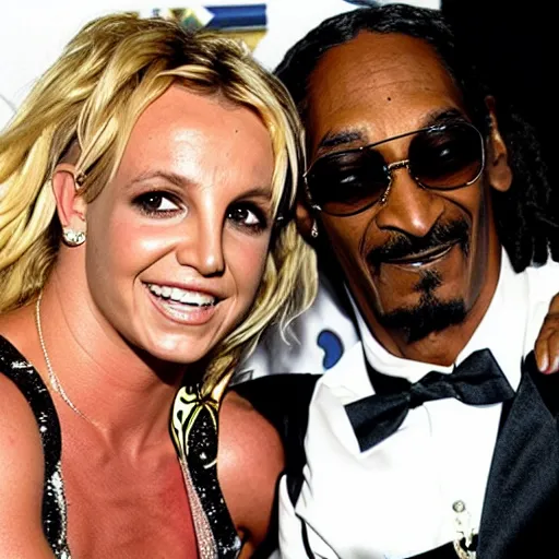 Image similar to “ britney spears and snoop dogg kissing ”