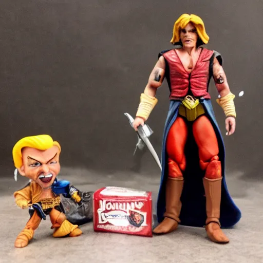 Prompt: Johnny Depp He-Man action figure