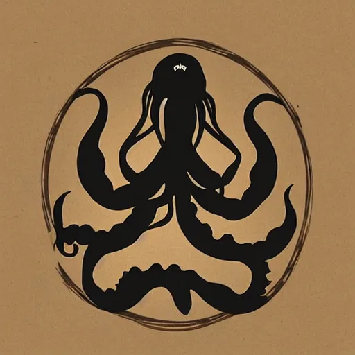 Prompt: “layered wooden silhouette of a kraken”
