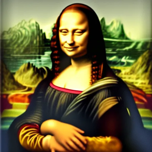 Image similar to dwayne the rock johnson in the mona lisa