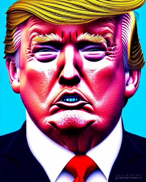 Prompt: digital art, fantasy portrait of donald trump sweating profusely,, by james jean, by ross tran, ultra detailed, character design, concept art, trending on artstation,