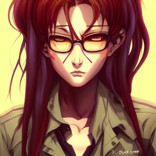 Image similar to a portrait of revy from black lagoon manga, symmetrical eyes, symmetrical face, art by lois van baarle and loish and ross tran and rossdraws and sam yang and samdoesarts and artgerm, digital art, highly detailed, intricate, sharp focus, trending on artstation hq, deviantart, unreal engine 5, 4 k uhd image