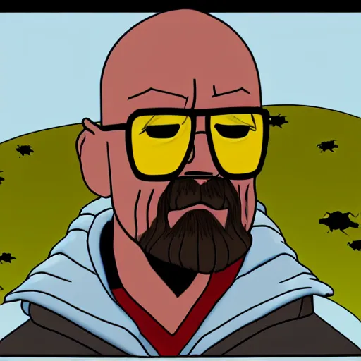 Prompt: Walter White but hes turned himself into a bee