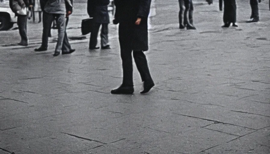 Prompt: 1 9 7 0 s movie still of the head of robespierre on the pavement, cinestill 8 0 0 t 3 5 mm, high quality, heavy grain, high detail, cinematic composition, dramatic light, anamorphic, ultra wide lens, hyperrealistic