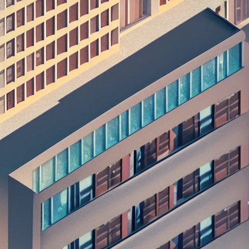 Image similar to isometric view of a aparment building, 3d render,octane