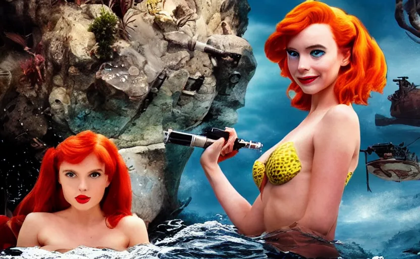Image similar to the little mermaid as tank girl live action movie