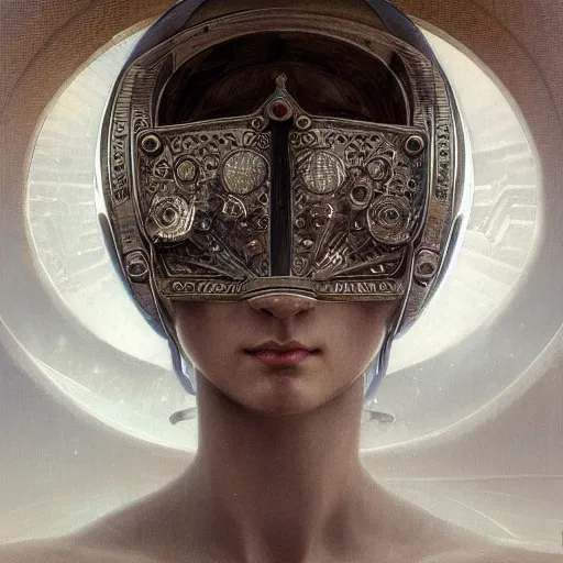 Image similar to detailed portrait of a scifi gadget, filigree ornaments and greek architecture, artstation, bouguereau, beksinski, in africa, cinematic