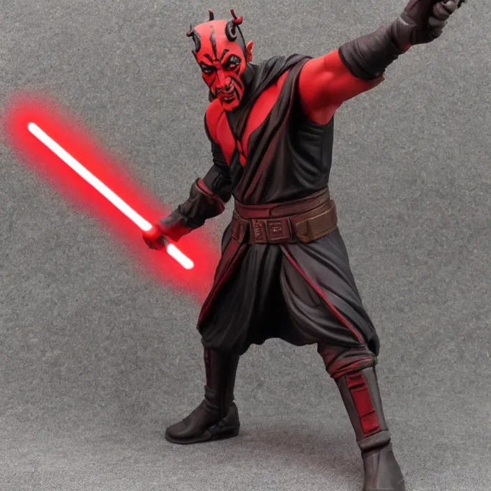 Prompt: Darth Maul, fantasy, figurine, product photo