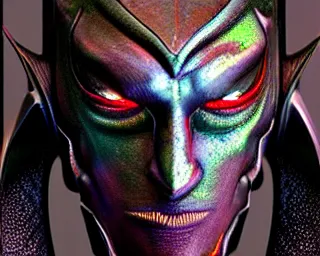 Image similar to a photorealistic 3D render portrait of sauron the dark lord wearing armor made of iron, unreal engine, octane render, cinematic lighting, a sense of evil, hard surface character concept art, dark fantasy character design, hyper realism, high detail, depth of field, stunning vfx, smooth gradients, high contrast, cgsociety