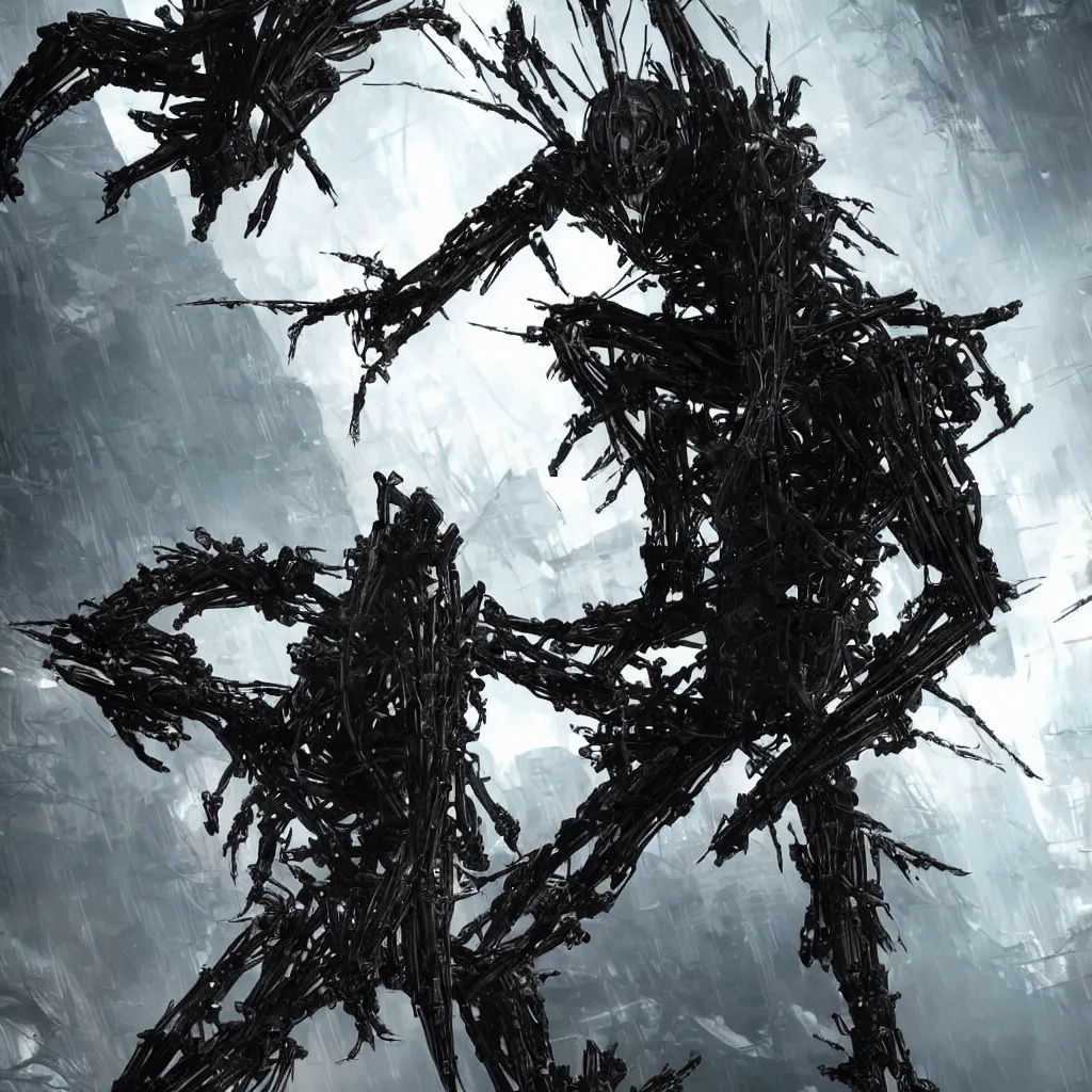 Prompt: terrifying tsutomu nihei blame biomechanoid, unreal engine, 8 k, ultra realistic, ultra detail