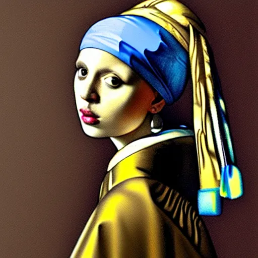 Image similar to the weeknd as girl in a pearl earring