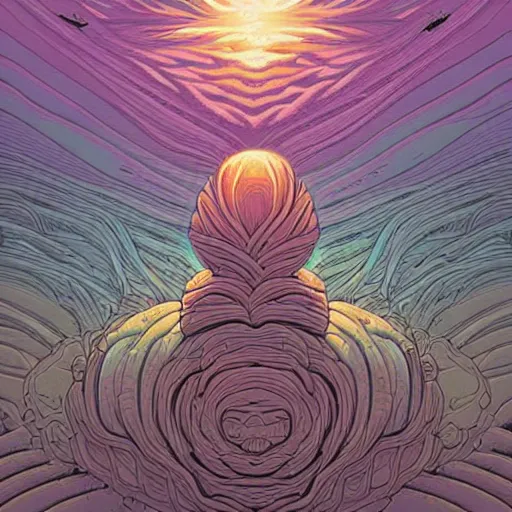 Image similar to earthy, minimal, abstract, flower, pastel and neutral colors, inner glow, art by dan mumford and justin gerard