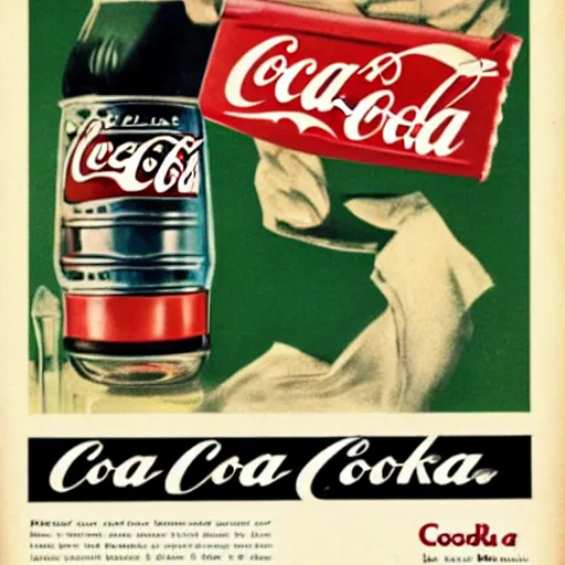 Prompt: 1950s Advertisement for Coca-Cola