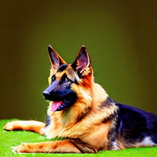 Image similar to a feline german shepherd - cat - hybrid, animal photography