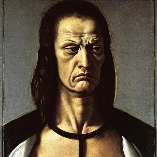 Image similar to an angry man, mannerism, by Agnolo Bronzino