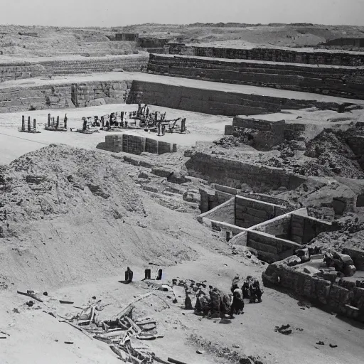 Image similar to construction of the Giza pyramids by ancient Egyptian gods