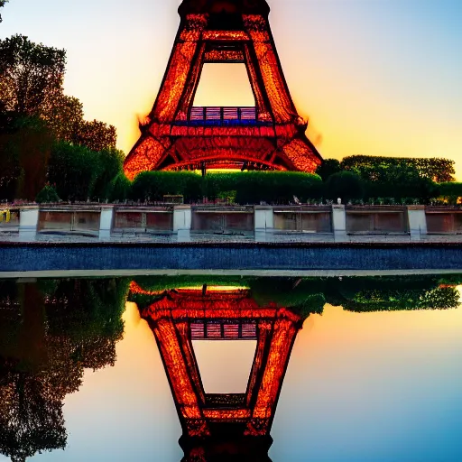 Image similar to Eiffel tower at sunset with covered Chinese flags, china number 1