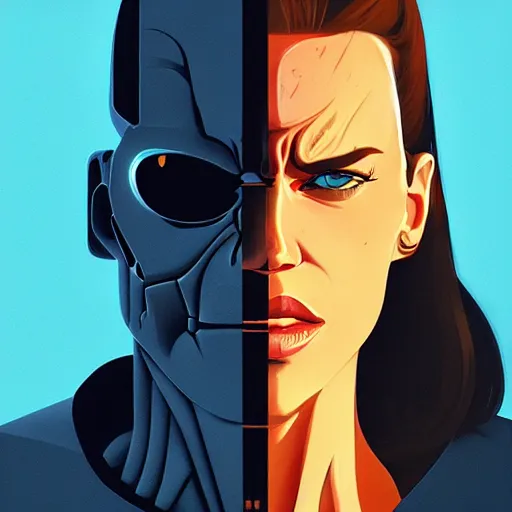 Image similar to face icon stylized minimalist the terminator, loftis, cory behance hd by jesper ejsing, by rhads, makoto shinkai and lois van baarle, ilya kuvshinov, rossdraws global illumination