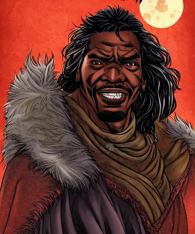 Image similar to a ( fantasy comic ) ( cover art ) portrait of ( the thing keith david ) in ( game of thrones ), digital illustration by ken taylor and sana takeda and kentaro miura, fine inking lines, vivid colors, dnd, photorealistic, hd, 4 k, trending on artstation