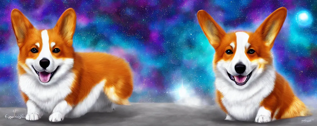 Prompt: galactic corgi, ultra realistic, digital art, concept art