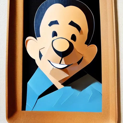 Image similar to a cut paper sculpture of walt disney