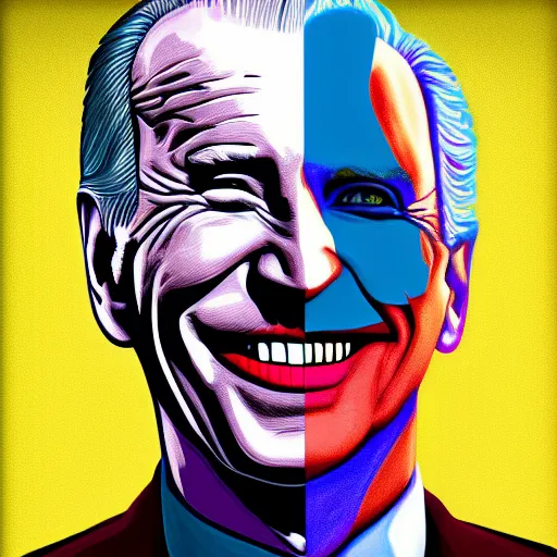 Prompt: Joe Biden as the Joker, digital painting, heavily detailed