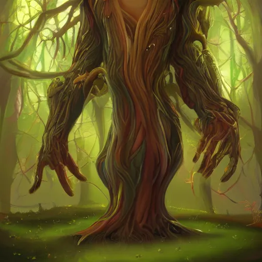 Prompt: alluring magical tree humanoid, digital art, trending on artstation