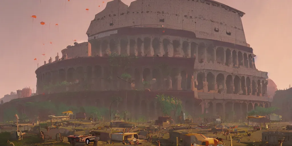 Prompt: Ancient Rome by Goro Fujita and Simon Stalenhag , 8k, trending on artstation, hyper detailed, cinematic