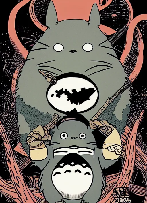 Image similar to alternative movie totoro for venom by laurie greasley and tristan eaton