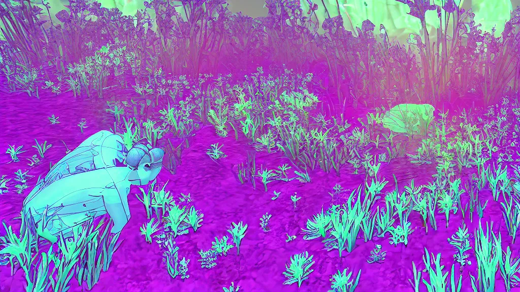 Image similar to inverted colors uncharacteristic botany synthesizer