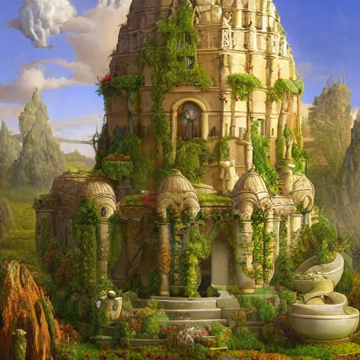 Image similar to paint surrealist 🥦🏰🍄, ferdinand knab, high definition and detailed 4 k