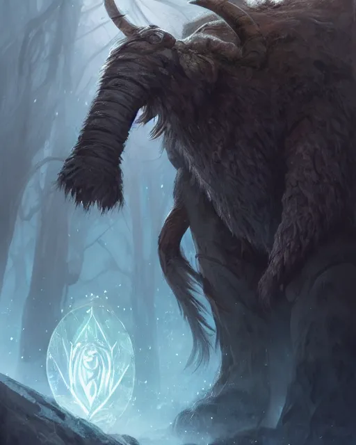 giant muscular yeti monster with glowing yellow eyes, Stable Diffusion