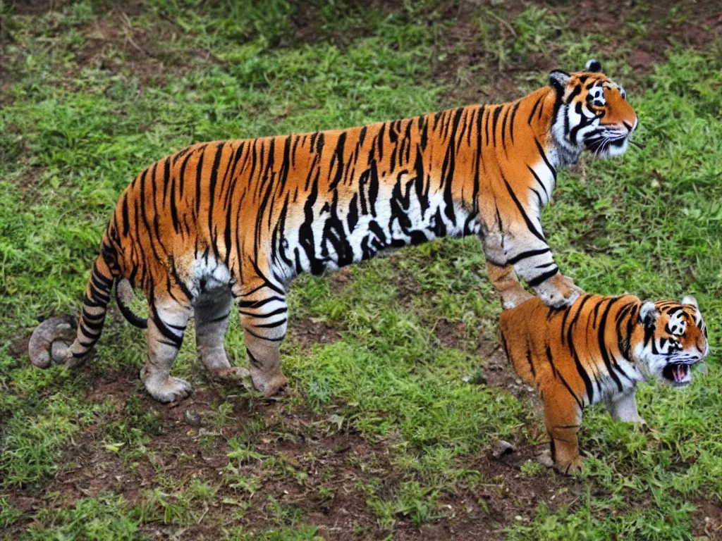 Image similar to a mushroom tiger advances