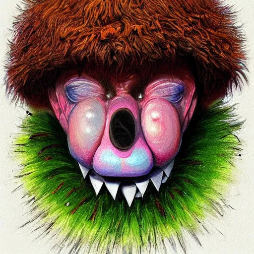 Image similar to portrait, tennis ball monster, chalk, colorful, digital art, fantasy, magic, trending on artstation, ultra detailed, professional illustration by Basil Gogos