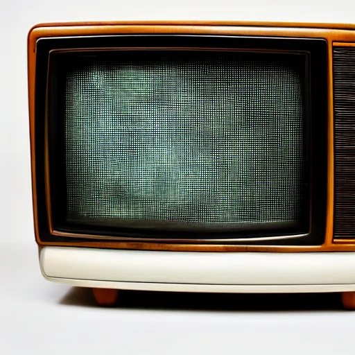 Prompt: vintage television, filled with white noise, static, static noise
