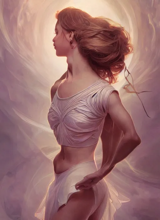 Image similar to ultra realistic illustration, ballerina, sci - fi, fantasy, intricate, elegant, highly detailed, digital painting, artstation, concept art, smooth, sharp focus, illustration, art by artgerm and alphonse mucha