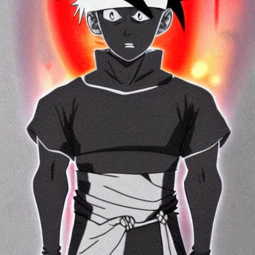 Image similar to obito uchiha in dragon ball z