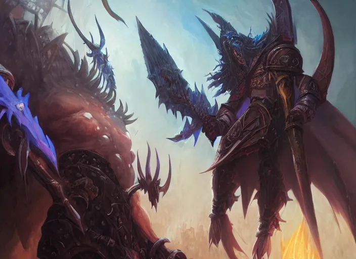 Image similar to artwork of al'akir from world of warcraft by denning guy, amano yoshitaka, berkey john, bowater charlie, greg rutkowski