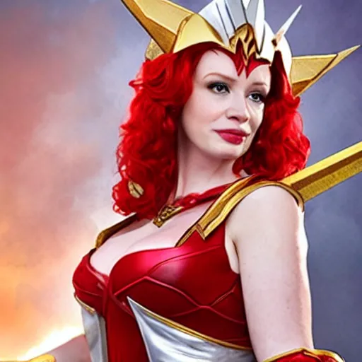 Prompt: Christina Hendricks as She-Ra