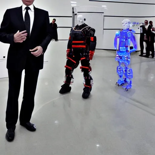 Prompt: Vladimir Putin, futuristic, robotic, cyberpunk