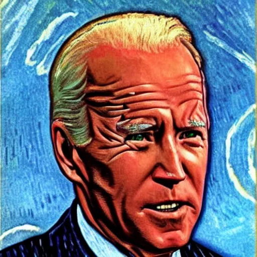 Prompt: Joe Biden as terminator, by Van Gogh