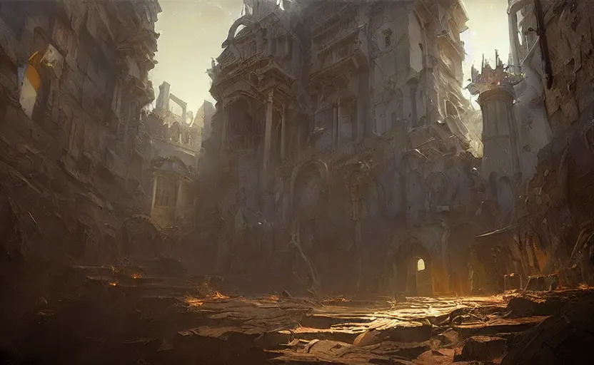 Prompt: a demonic magical ethereal portal!!! to hell. in a mediterranean town. dark matte painting by ( eytan zana )