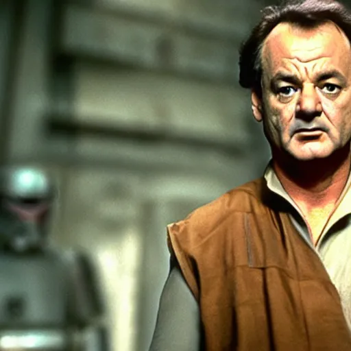 Image similar to bill murray in star wars, movie still, promotional shot