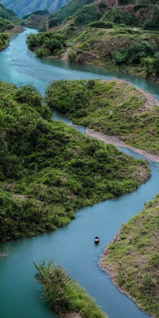 Image similar to extra wide view. Paradise. Heaven. River. Honey river. Milk river. Epic composition. Realistic cinematography. Hyper-detailed. 8k