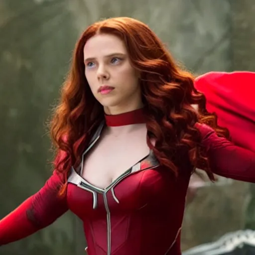 Image similar to scarlett johanneson as the scarlet witch mcu