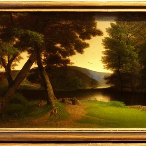 Prompt: landscape in the style of hudson river school of art